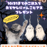 ＼残り３日👻✨／10/31までのご購入で可愛い「おどかしニャンコピアス」をプレゼント中🎁