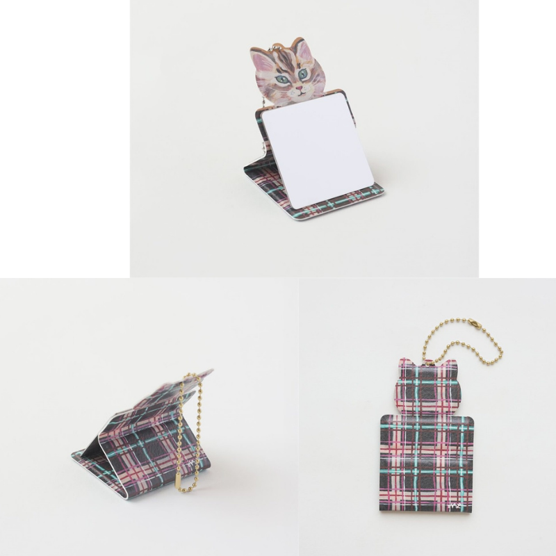 【Nathalie Lete】Key Chain mirror Cat 51123|キーチェーンミラー キャット 51123 鏡付きキーホルダー|blue eye2