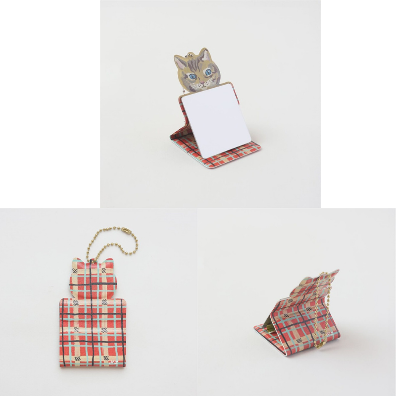 【Nathalie Lete】Key Chain mirror Cat 51123|キーチェーンミラー キャット 51123 鏡付きキーホルダー|maya2