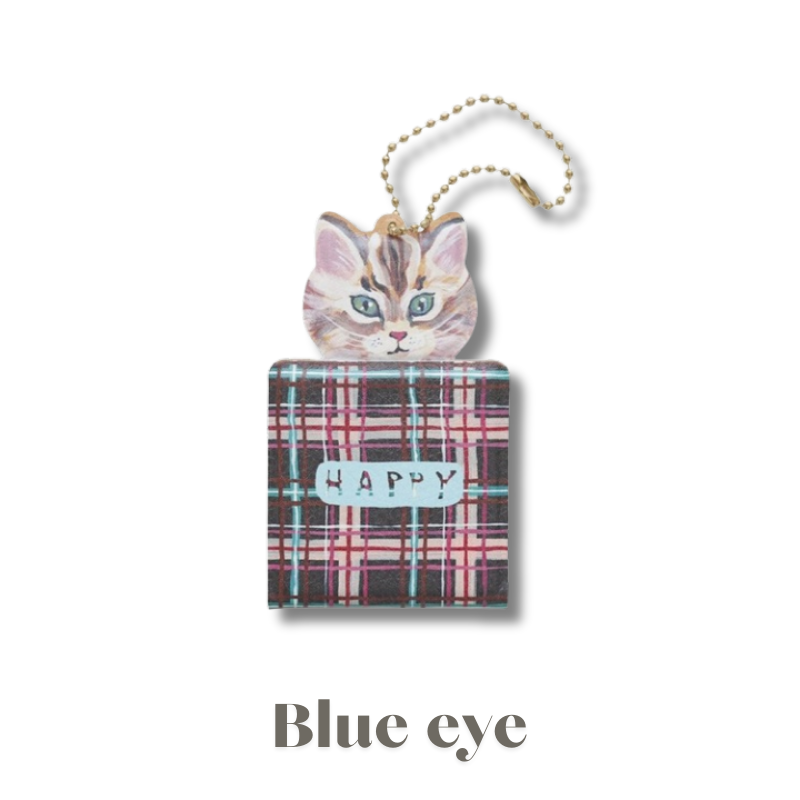 【Nathalie Lete】Key Chain mirror Cat 51123|キーチェーンミラー キャット 51123 鏡付きキーホルダー|blue eye1