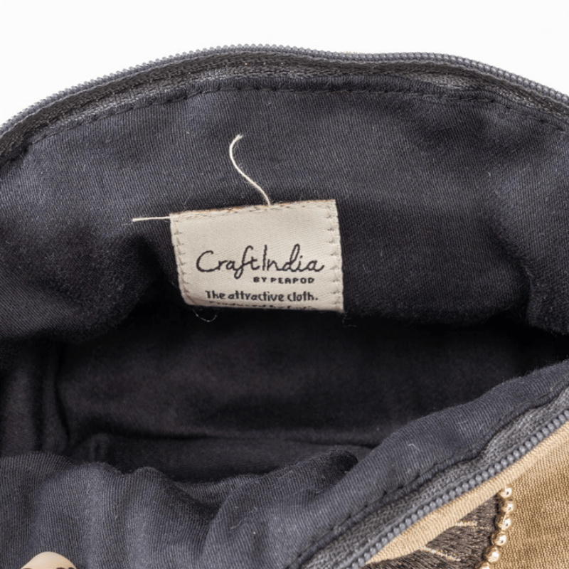 クラフトインディア/Craft Indiaねこのビーズ刺繍ミニポーチcat07