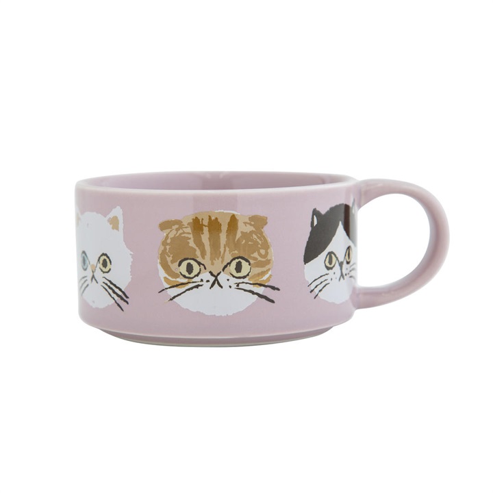 LOVE CAT! / アイラブキャット
スープマグカップ スプーン付ピンク左