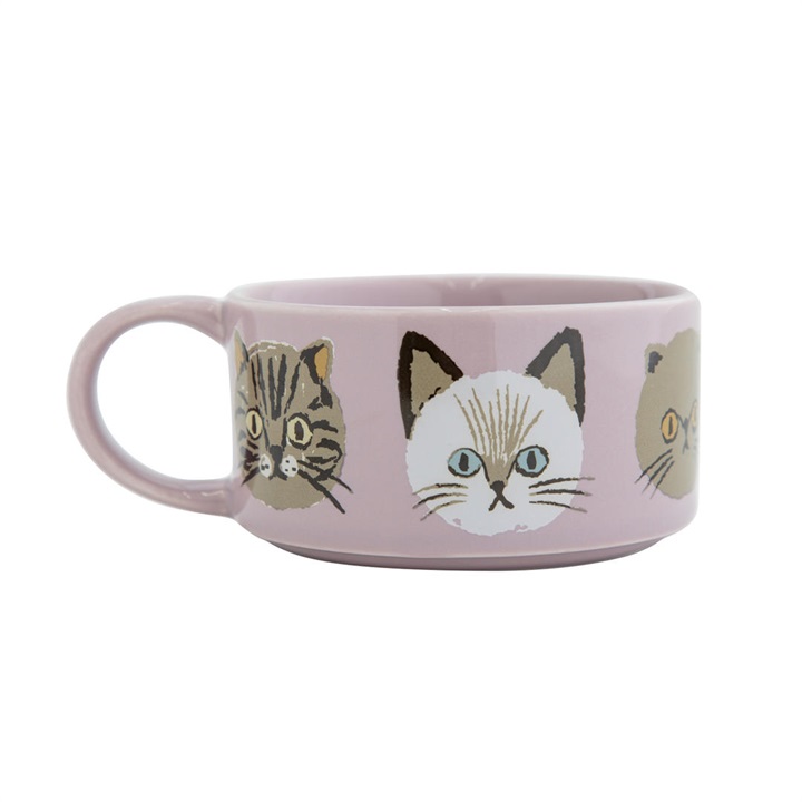 LOVE CAT! / アイラブキャット
スープマグカップ スプーン付ピンク右
