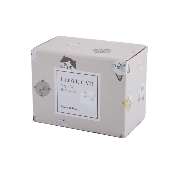 LOVE CAT! / アイラブキャット
スープマグカップ スプーン付化粧箱ピンク