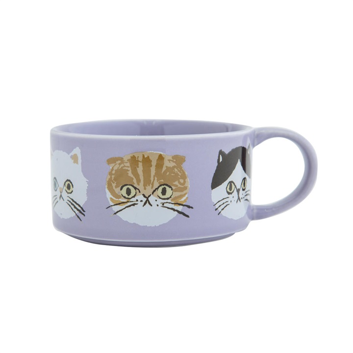 LOVE CAT! / アイラブキャット
スープマグカップ スプーン付ラベンダー左