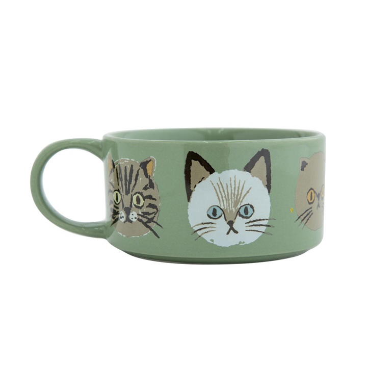 LOVE CAT! / アイラブキャット
スープマグカップ スプーン付セージグリーン右