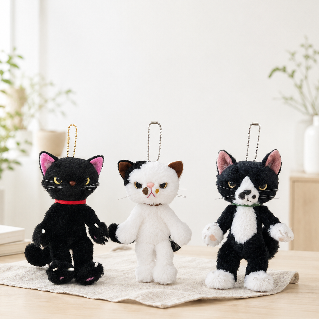正義のひっかき猫キーホルダー｜米田民穂スクラッチマスコット全3色