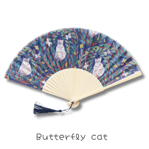 松尾ミユキ扇子せんすセンス
matsuomiyuki-sensu-Butterfly-cat_Two-cats-02